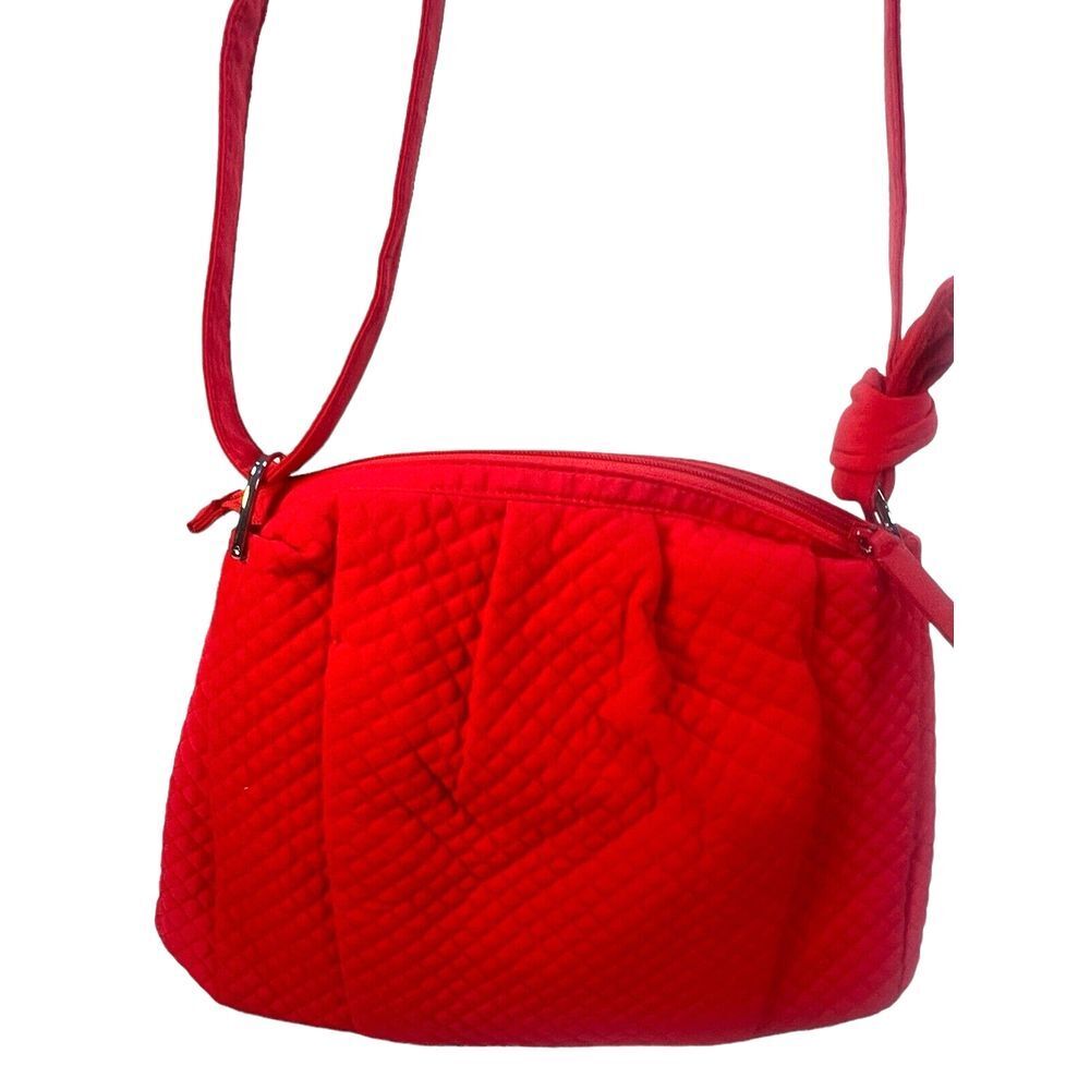 Vera Bradley Hadley Satchel Canyon Sunset Red Orange Crossbody Bag - Picture 3 of 10